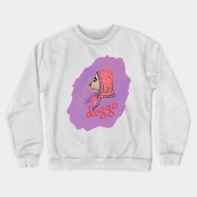 Babushka doggo Crewneck Sweatshirt by Thermalbrownie